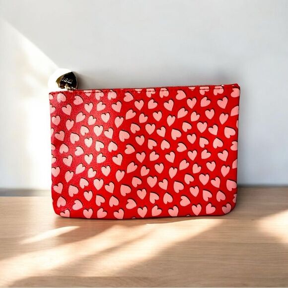 NEW Ipsy ~ 4 Glam Bags ~ Hearts Pink Yellow Neon Net Fuzzy Red ~ Makeup Pouch - Picture 3 of 11